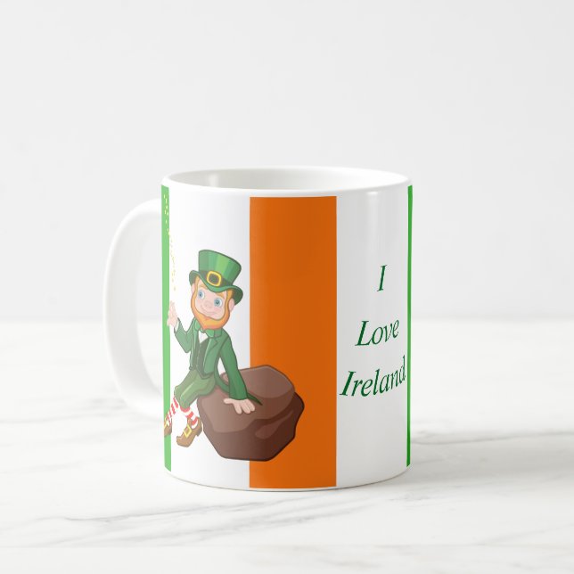 Caneca De Café Eu amo a Irlanda (Frente Esquerda)