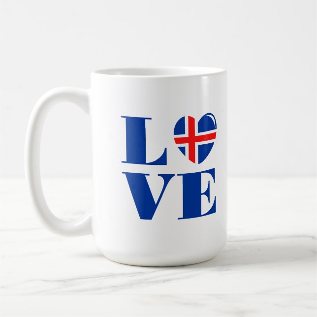 Caneca De Café Eu amo a Islândia (Esquerda)