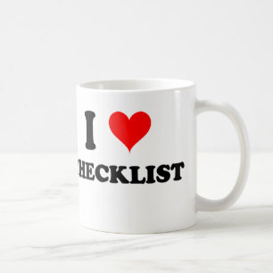 Caneca De Café Eu amo a lista de verificação