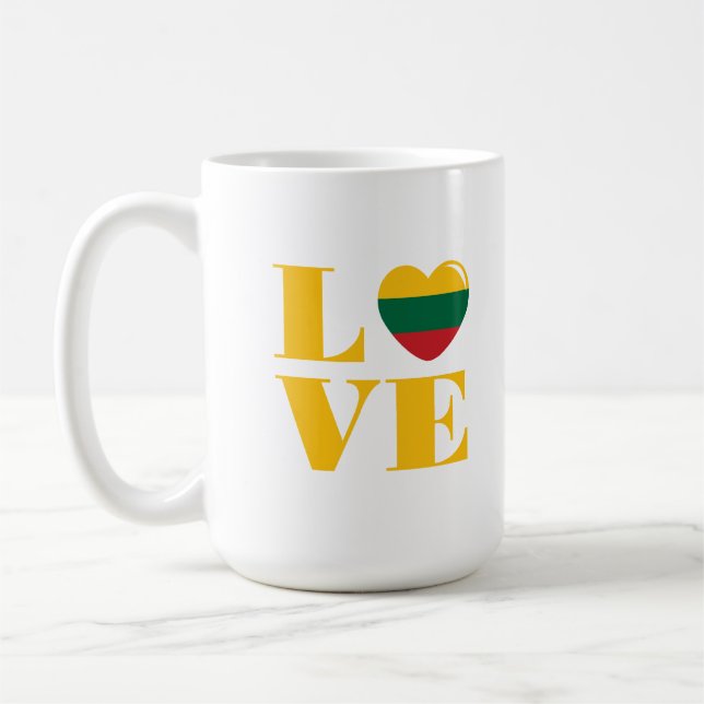 Caneca De Café Eu amo a Lituânia (Esquerda)