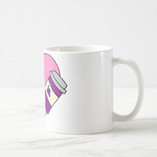 Caneca De Café Eu amo a manteiga e a geléia de amendoim (Direita)