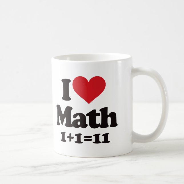 Caneca De Café Eu amo a matemática! (Direita)