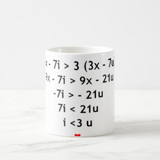 Caneca De Café Eu amo a matemática!!