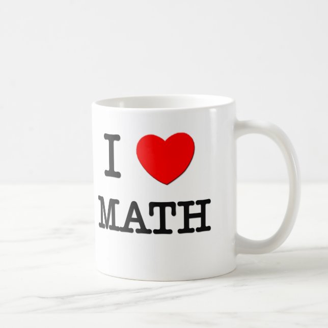 Caneca De Café Eu amo a matemática (Direita)