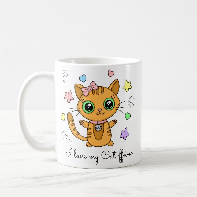 Caneca De Café Eu Amo a minha comida de gato (Esquerda)