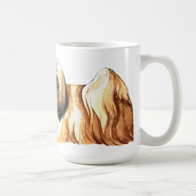 Caneca De Café Eu Amo a minha Lhasa Apso (Direita)