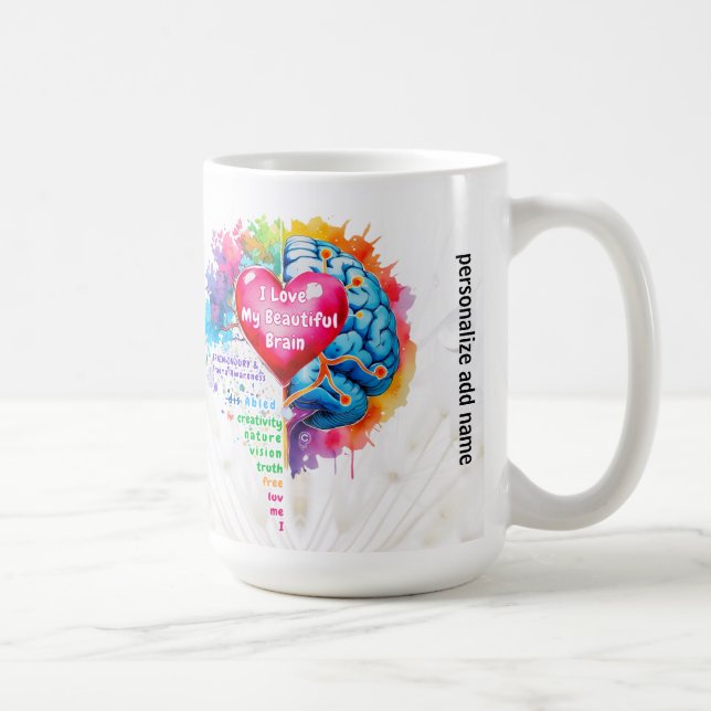 Caneca De Café Eu Amo A Minha Linda Bebida Cerebral (Direita)