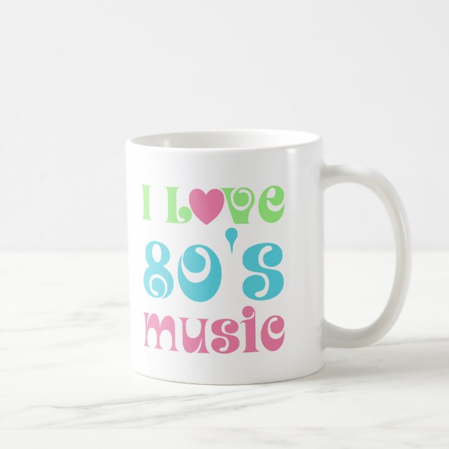 Caneca De Café Eu amo a música 80s (Direita)