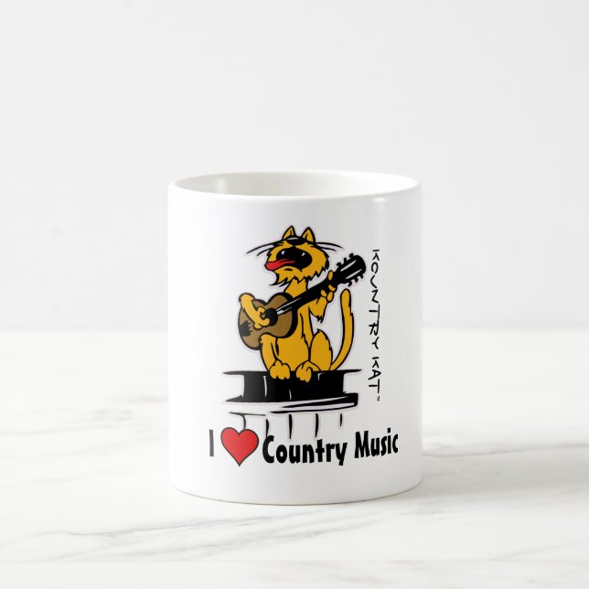 Caneca De Café Eu amo a música country por Kountry Kat (Centro)