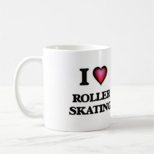 Caneca De Café Eu amo a patinagem de rolo