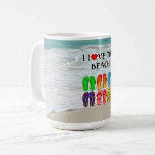 Caneca De Café Eu Amo a Praia