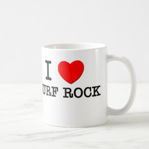 Caneca De Café Eu amo a rocha do surf