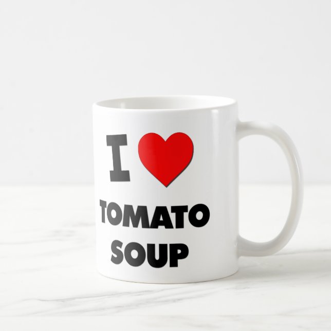 Caneca De Café Eu amo a sopa do tomate (a comida) (Direita)