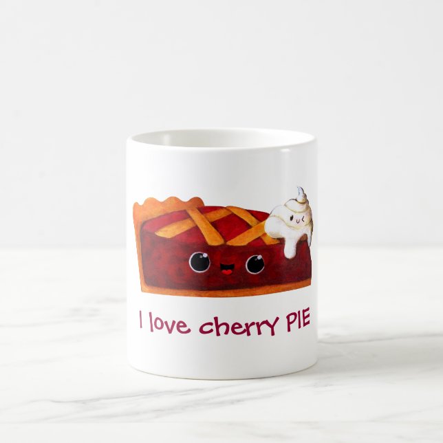 Caneca De Café Eu amo a torta da cereja (Centro)