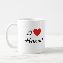 Caneca De Café Eu Amo A Typografia Cardíaca Hawaii Coffee Mug