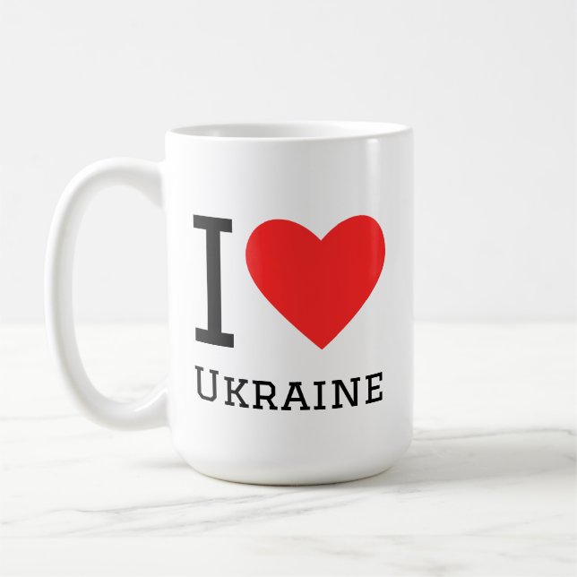 Caneca De Café Eu amo a Ucrânia (Esquerda)