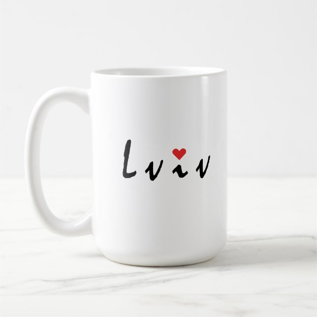 Caneca De Café Eu amo a Ucrânia Lviv (Esquerda)