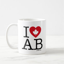 Caneca De Café Eu amo AB| I Hearta Alberta Canada Personalizado