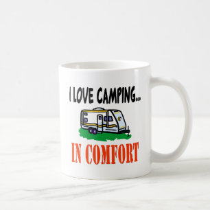 Caneca De Café Eu amo acampar no conforto