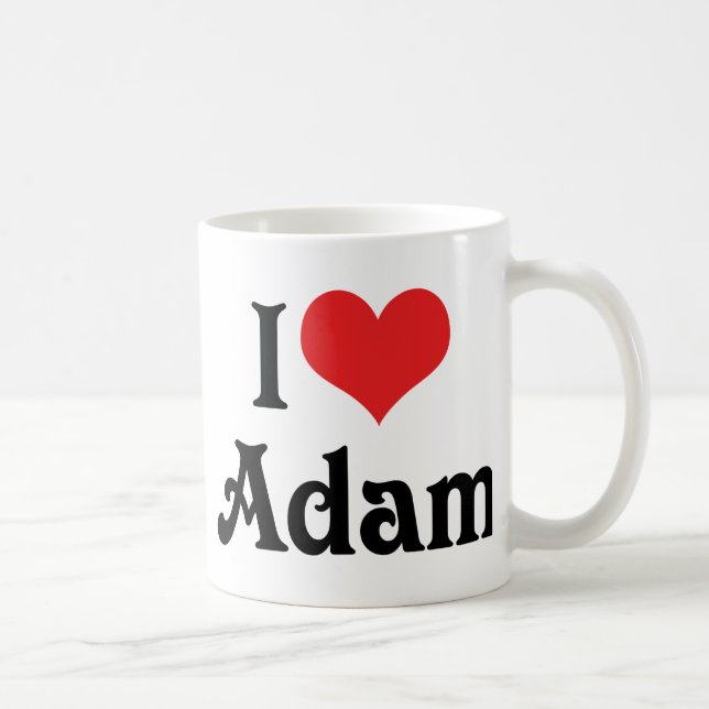 Caneca De Café Eu Amo Adam (Direita)