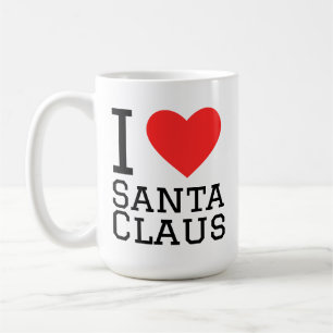Caneca De Café Eu amo adesivo do Papai Noel