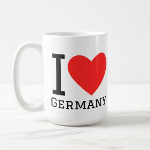 Caneca De Café Eu amo adesivo quadrado da Alemanha