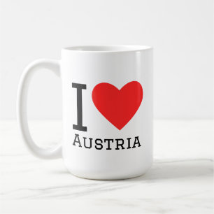 Caneca De Café Eu amo adesivo quadrado da Áustria
