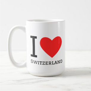 Caneca De Café Eu amo adesivo quadrado da Suíça