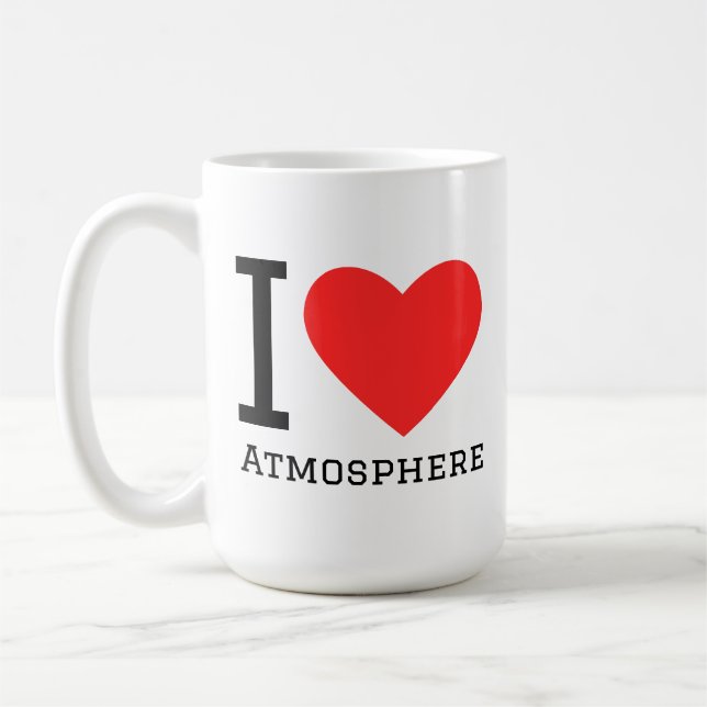 Caneca De Café Eu amo adesivo quadrado de atmosfera (Esquerda)