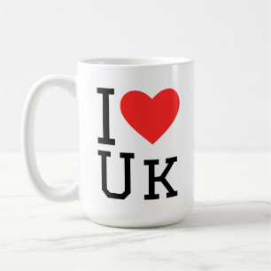 Caneca De Café Eu amo adesivo quadrado do Reino Unido