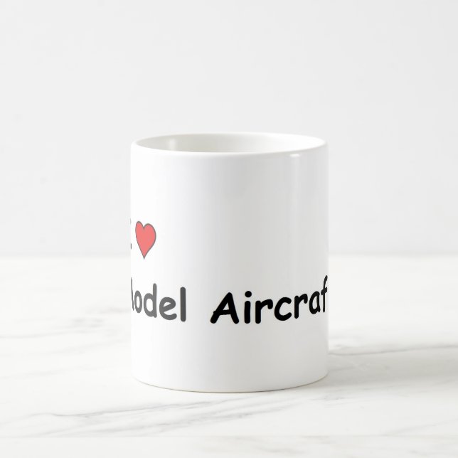 Caneca De Café Eu Amo Aeronaves Modelo (Centro)
