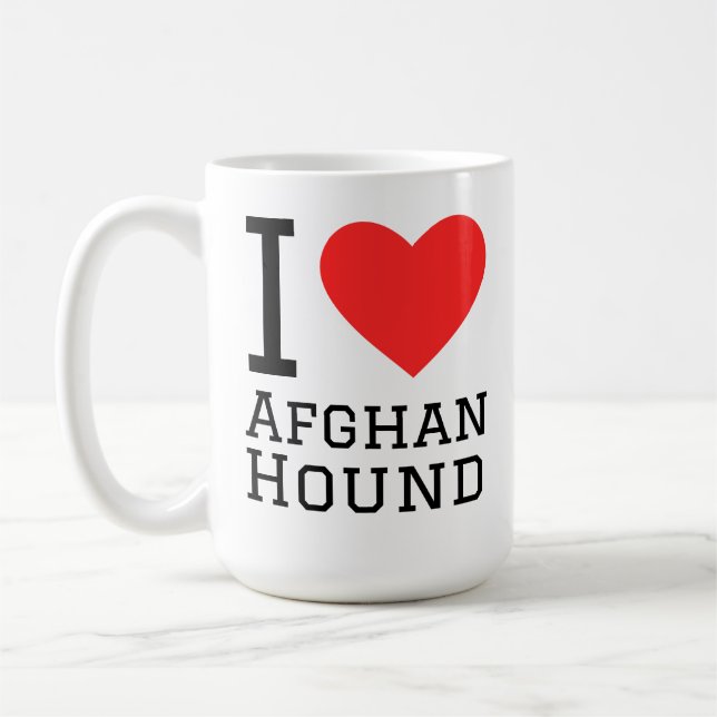 Caneca De Café Eu amo afegão hound  (Esquerda)