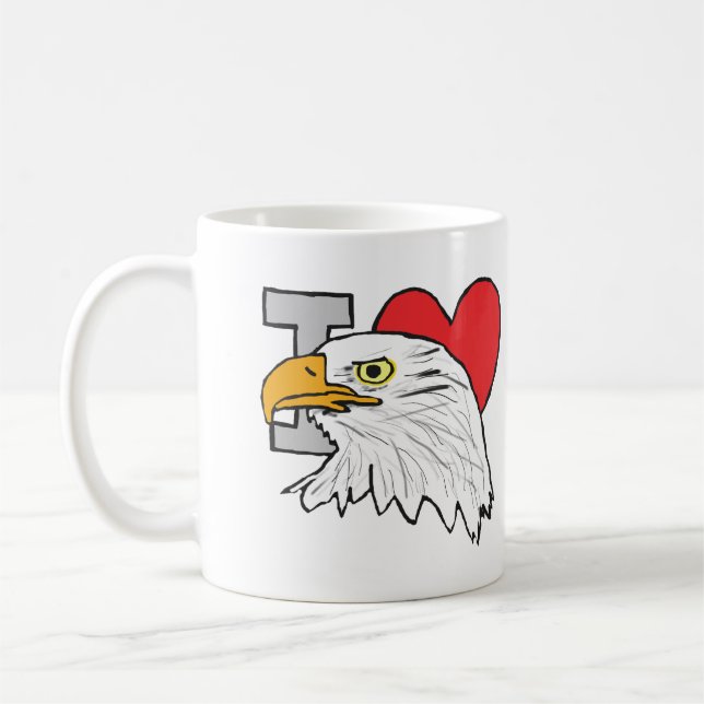 Caneca De Café Eu Amo Águias (Esquerda)