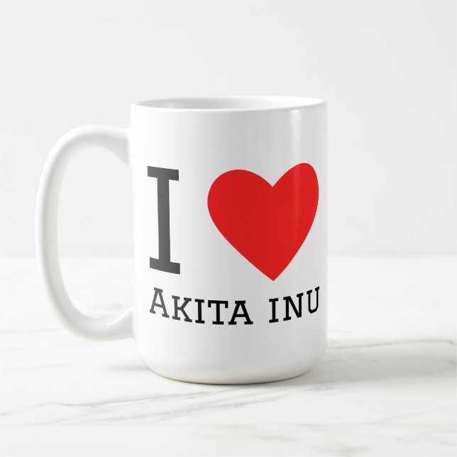 Caneca De Café Eu amo Akita inu (Esquerda)