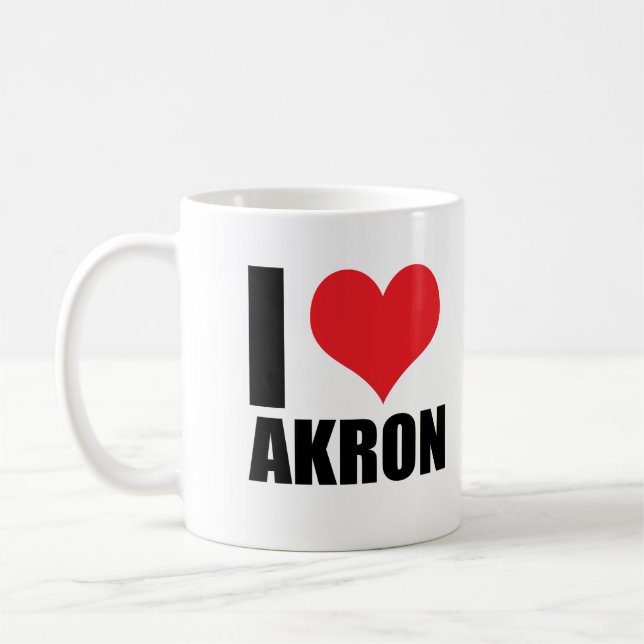 Caneca De Café Eu amo Akron (Esquerda)