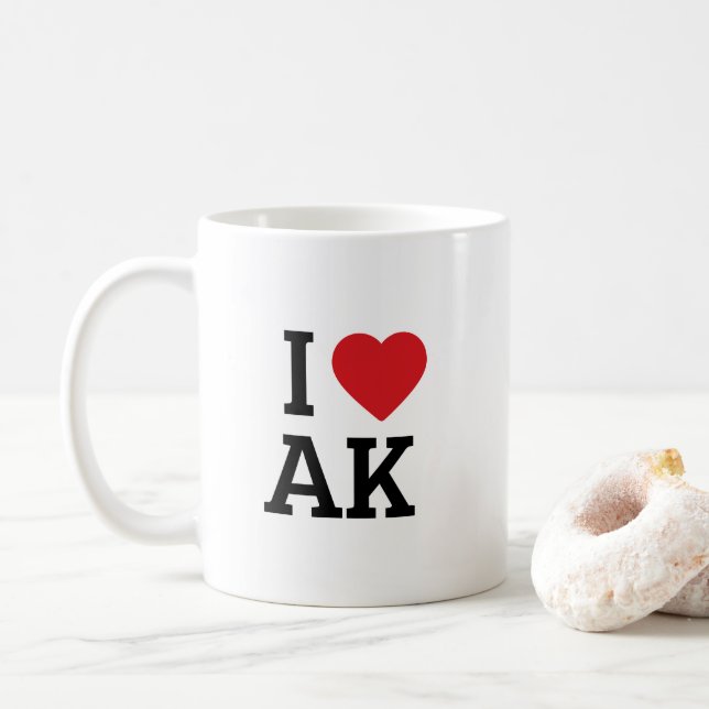 Caneca De Café Eu Amo Alasca - Presente de Charme Sincero para Vi (Com Donut)
