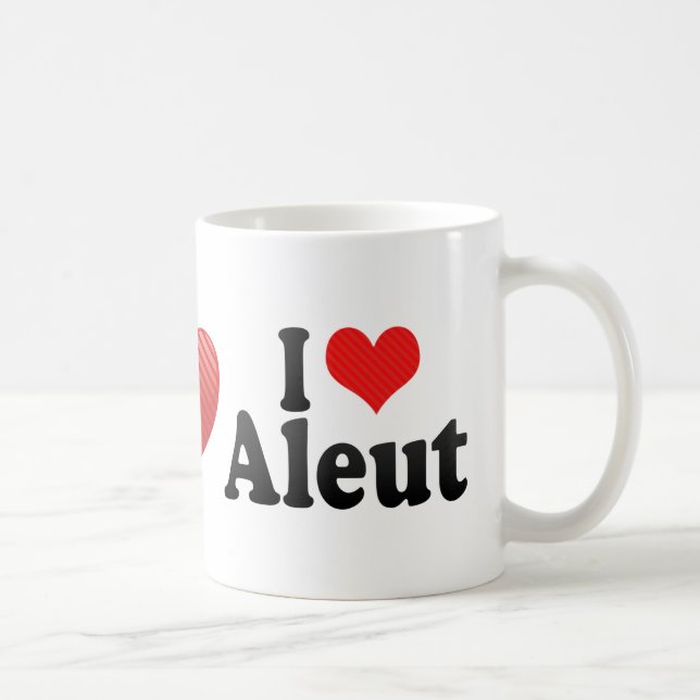 Caneca De Café Eu amo Aleut (Direita)