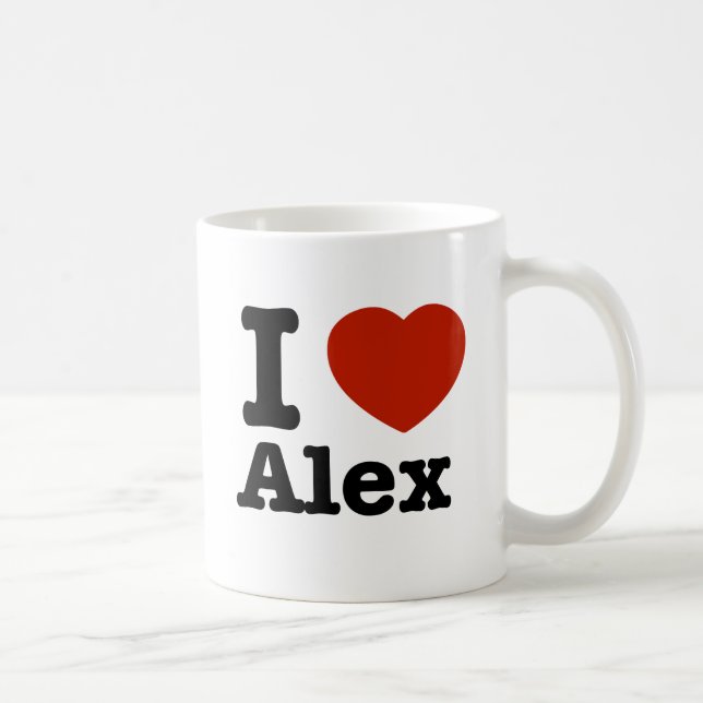Caneca De Café Eu amo Alex (Direita)