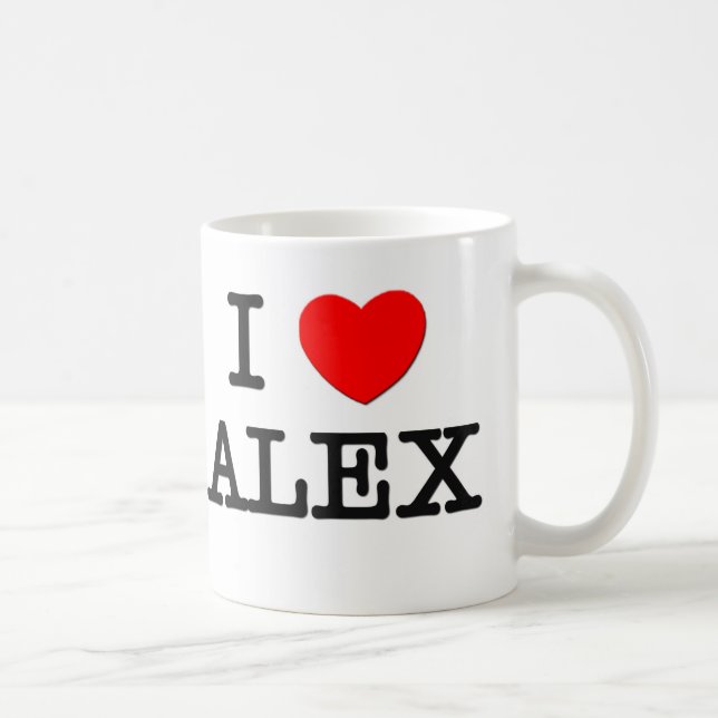 Caneca De Café Eu amo Alex (Direita)