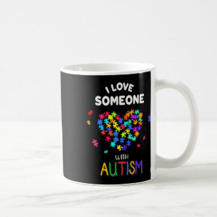 Caneca De Café Eu Amo Alguém Com Camiseta de Autismo Fala Autismo