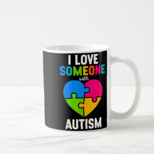 Caneca De Café Eu Amo Alguém Com Puzzle do Coração Autismo Consci