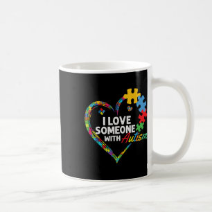 Caneca De Café Eu Amo Alguém Com Quebra-Cabeça do Coração Autismo