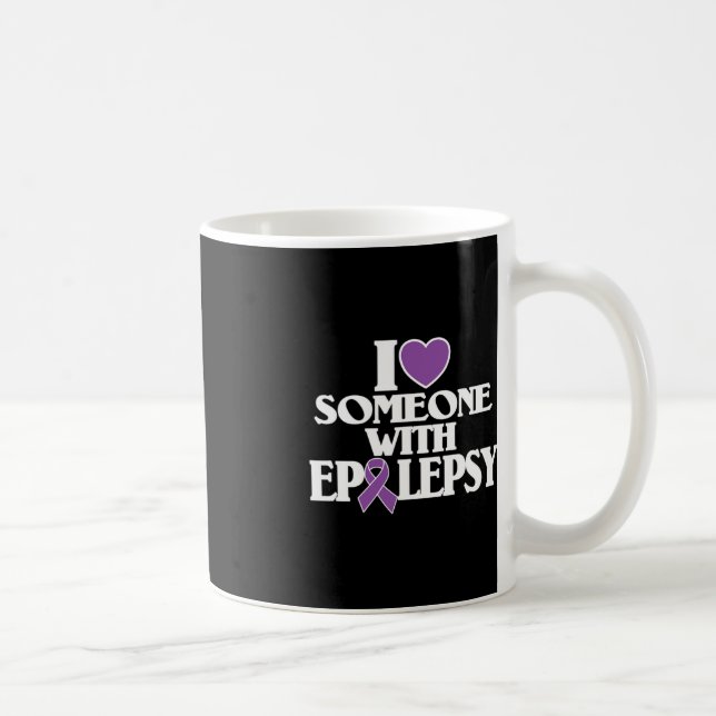 Caneca De Café Eu Amo Alguém Com Suporte À Consciência Da Epileps (Direita)