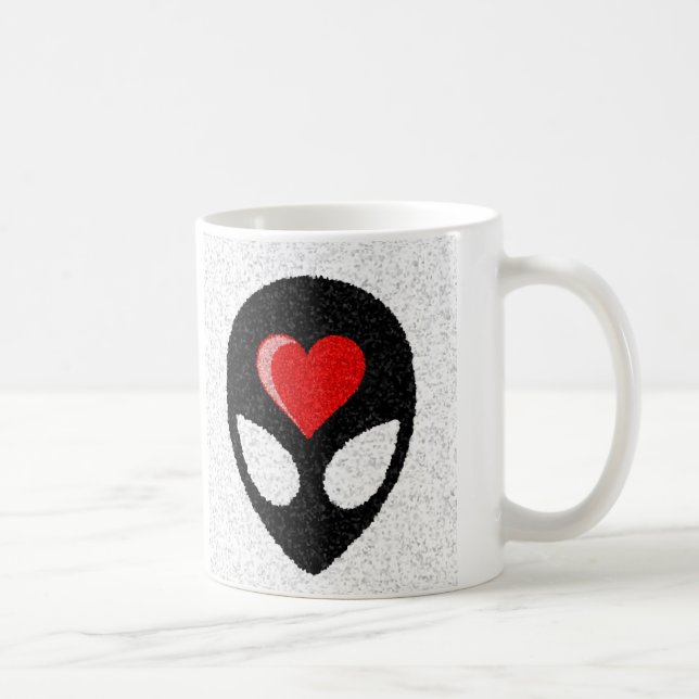 Caneca De Café EU AMO aliens! (Direita)
