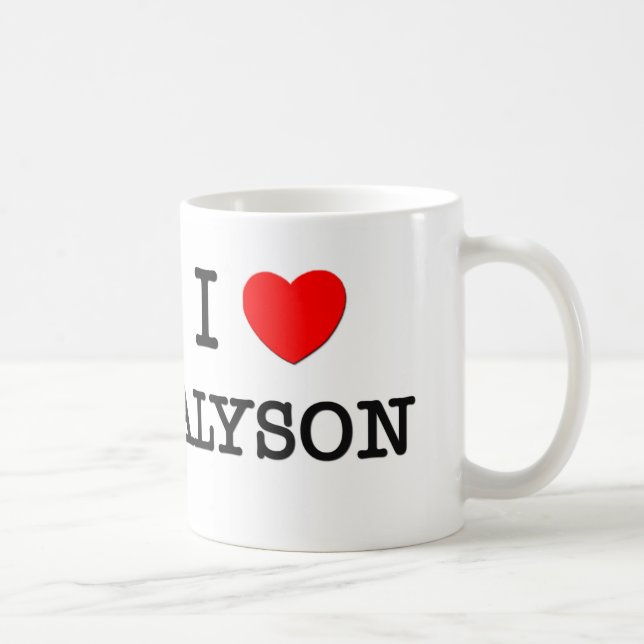 Caneca De Café Eu amo Alyson (Direita)