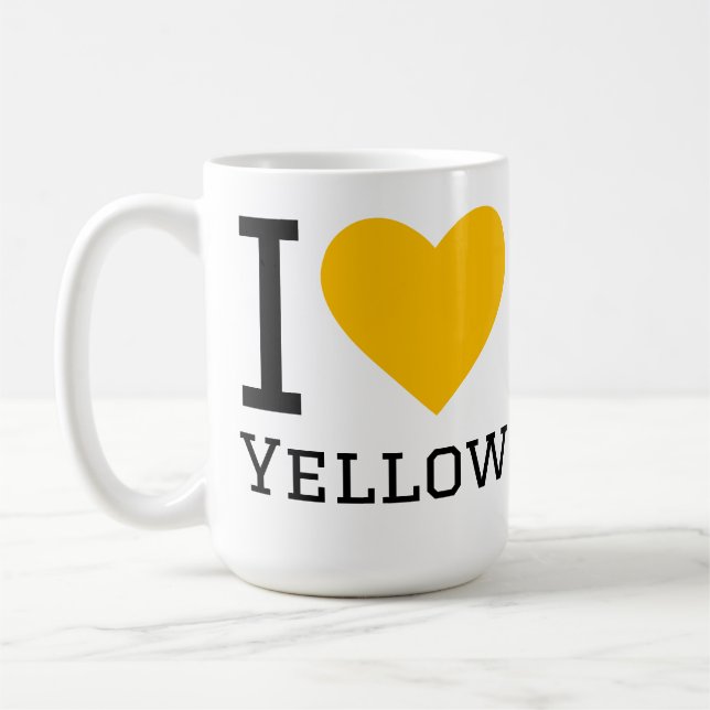 Caneca De Café Eu amo amarelo (Esquerda)