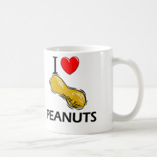 Caneca De Café Eu amo amendoins
