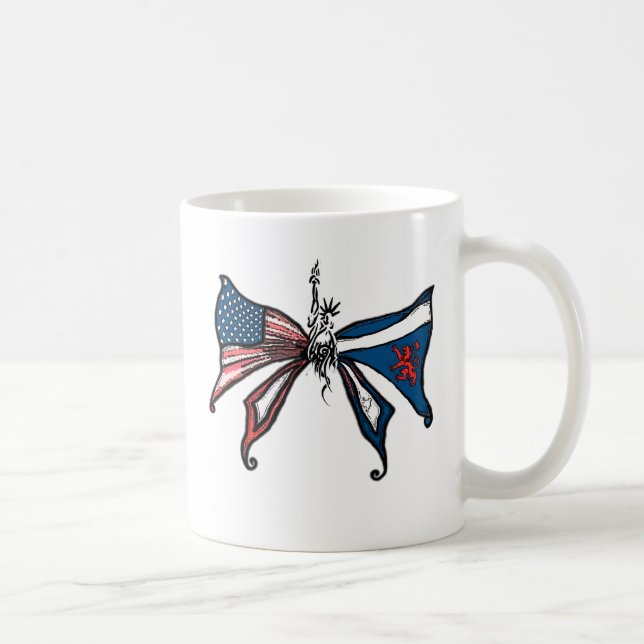 Caneca De Café eu amo América e scotland!! (Direita)