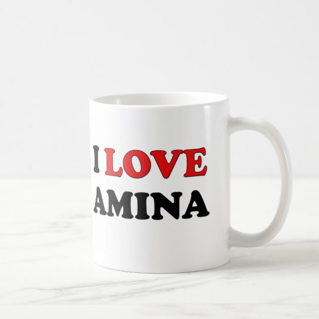 Caneca De Café Eu amo Amina (Direita)