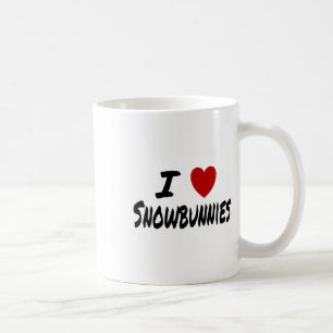 Caneca De Café Eu Amo (amo) Snowbunnies Esquiando Snowboarding At